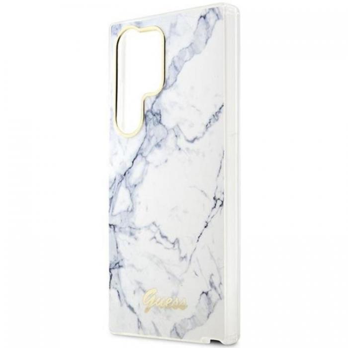 Guess - Guess Galaxy S23 Ultra Mobilskal Marble - Vit