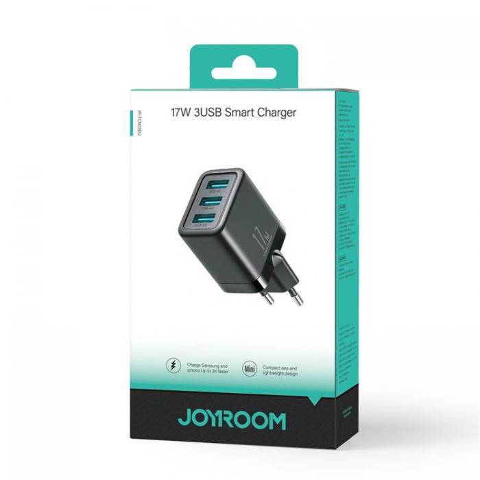 Joyroom - Joyroom Ntladdare 3xUSB-A 12W 3.4A - Svart