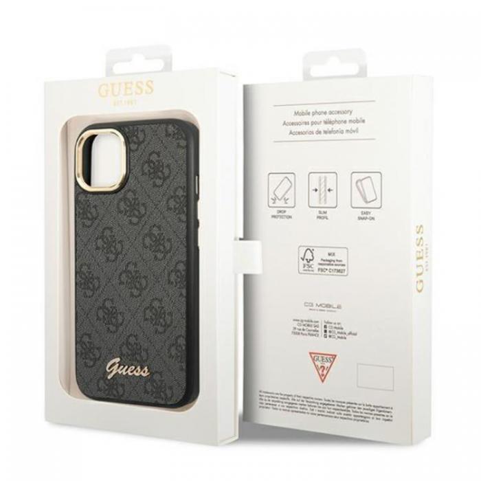 Guess - GUESS iPhone 14 Skal Vintage Gold Logo - Svart