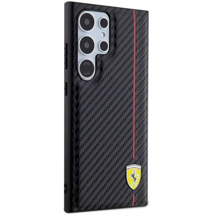 Ferrari - Ferrari Galaxy S24 Ultra Mobilskal Carbon Printed Line - Svart