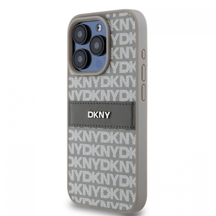 DKNY - DKNY iPhone 14 Pro Mobilskal Lder Mono Stripe & Metal Logo