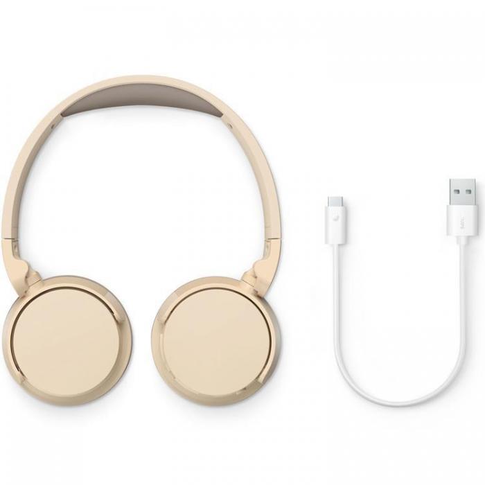 Philips - PHILIPS Trdlsa On-Ear Hrlurar,25h Speltid - Beige