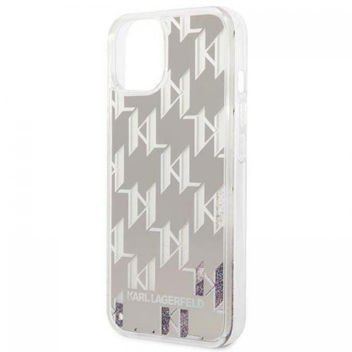 KARL LAGERFELD - Karl Lagerfeld iPhone 14 Plus Skal Liquid Glitter Monogram - Silver