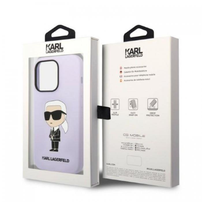 KARL LAGERFELD - Karl Lagerfeld iPhone 14 Pro Max Skal Silicone Ikonik - Lila