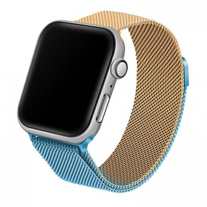 Beline - Beline Apple Watch (42/44/45/49mm) Armband Steel - Bl/Guld