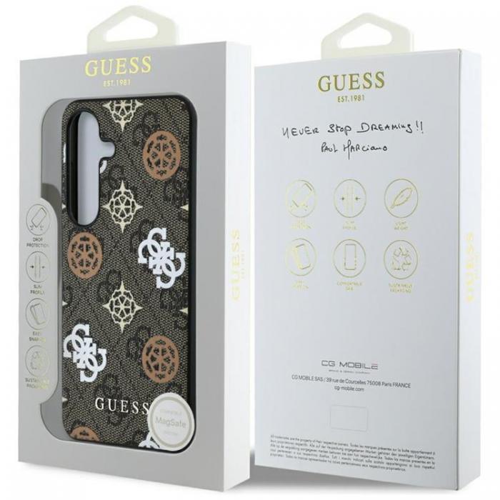 Guess - Guess Galaxy S25 Ultra Mobilskal MagSafe 4G Printed Colored Peony - Brun