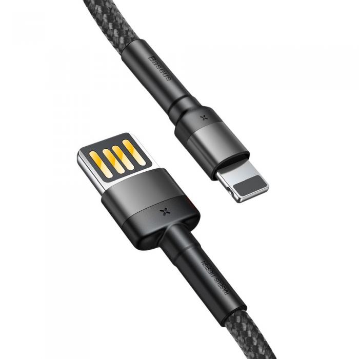 BASEUS - BASEUS Cafule USB-A till Lightning kabel 1,5A 2m Gr/Svart