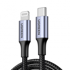 Ugreen - Ugreen Lightning Till USB-C 2.0 1m MFi Kabel - Grå