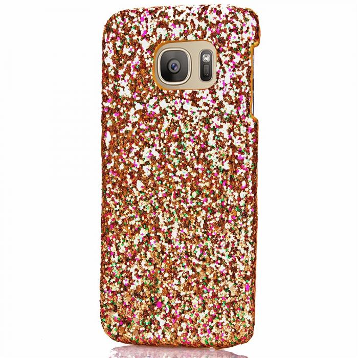 UTGATT5 - MobilSkal till Samsung Galaxy S7 Edge - Glitter Guld