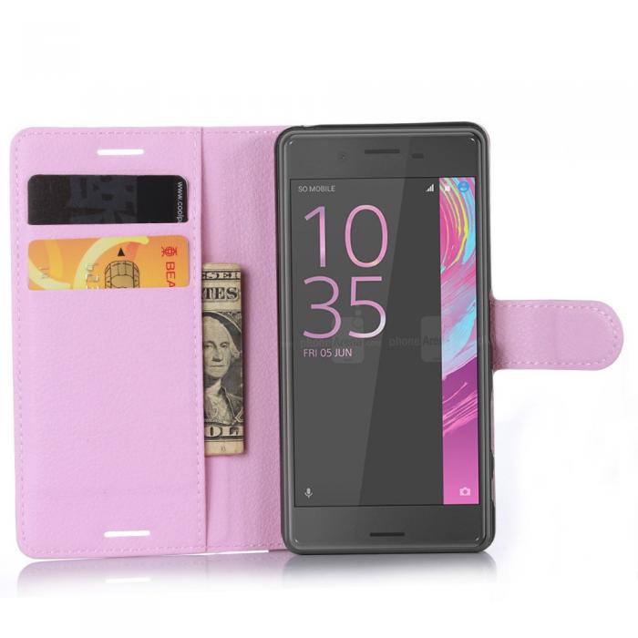 UTGATT5 - Plnboksfodral till Sony Xperia X - Rosa