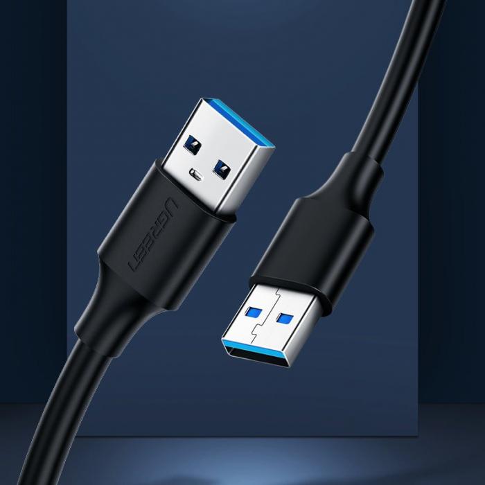 Ugreen - UGreen USB 2.0 male USB 2.0 male Kabel 1,5 m Svart