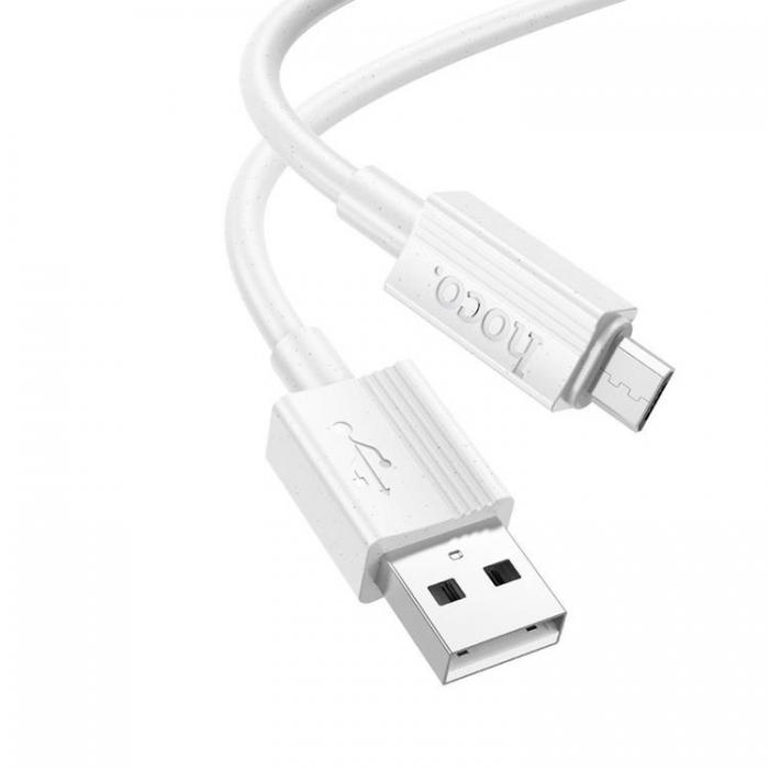 Hoco - HOCO USB Till MicroUSB 1m Kabel 2.4A X107 - Vit