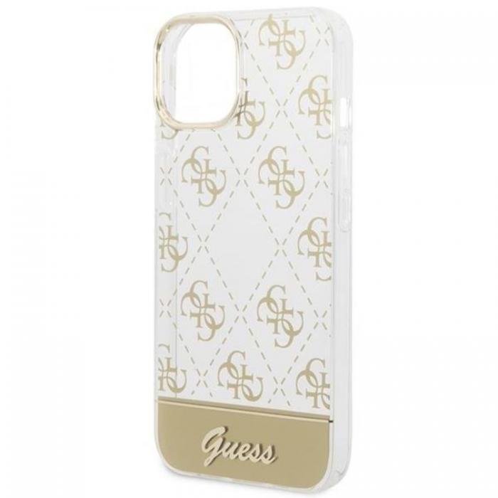 Guess - GUESS iPhone 14 Plus Skal Pattern Script - Guld