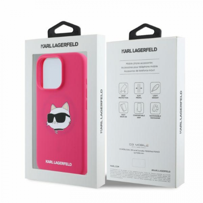 KARL LAGERFELD - KARL LAGERFELD iPhone 16 Pro Max Mobilskal Magsafe Choupette Head