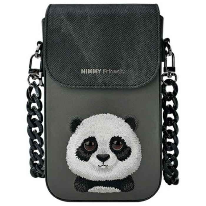 NIMMY - Nimmy Halsbandsfodral Big Eyed Pet 2.0 Panda - Svart