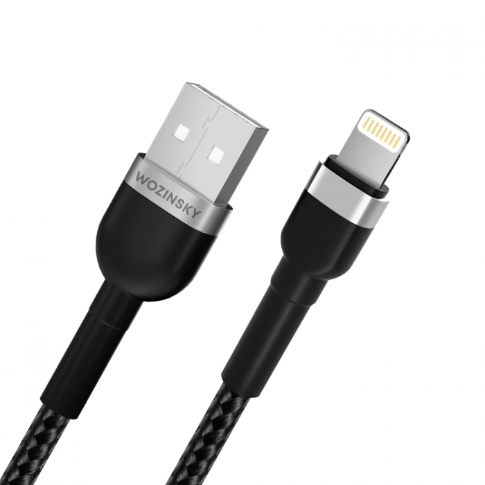 Wozinsky - Wozinsky USB-A till Lightning kabel 2.4A 2m - Svart