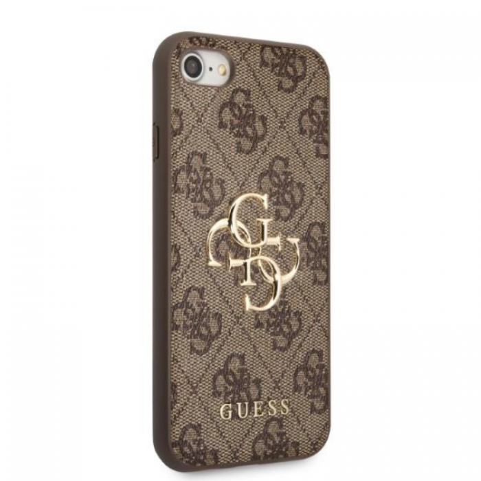 Guess - Guess iPhone 7/8/SE (2020/2022) Skal Big Metall Logo - Brun