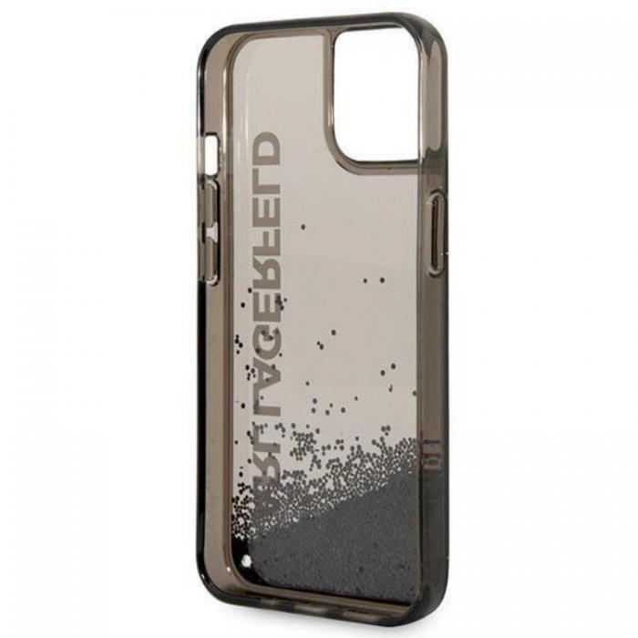 KARL LAGERFELD - Karl Lagerfeld iPhone 14 Skal Liquid Glitter Elong - Svart