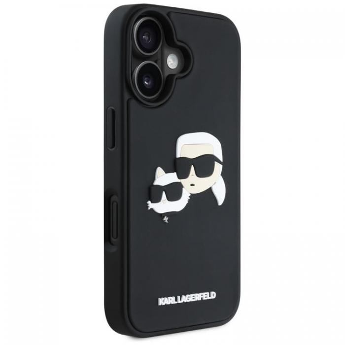 KARL LAGERFELD - Karl Lagerfeld iPhone 16 Mobilskal 3D Rubber Double Heads - Svart