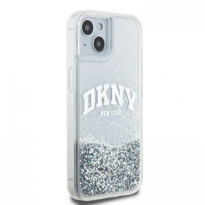 DKNY - DKNY iPhone 14 Mobilskal Liquid Glitter Big Logo - Vit