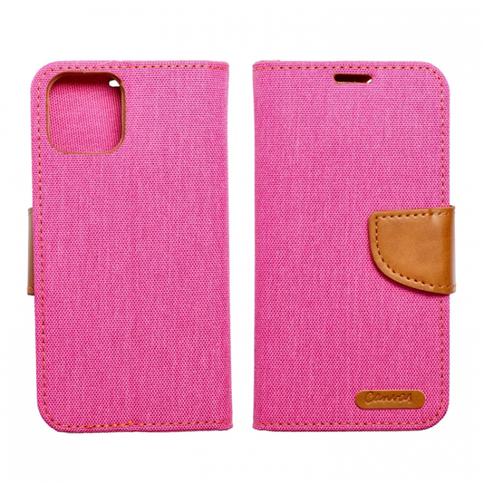 A-One Brand - iPhone 16 Plus Plnboksfodral Canvas - Rosa