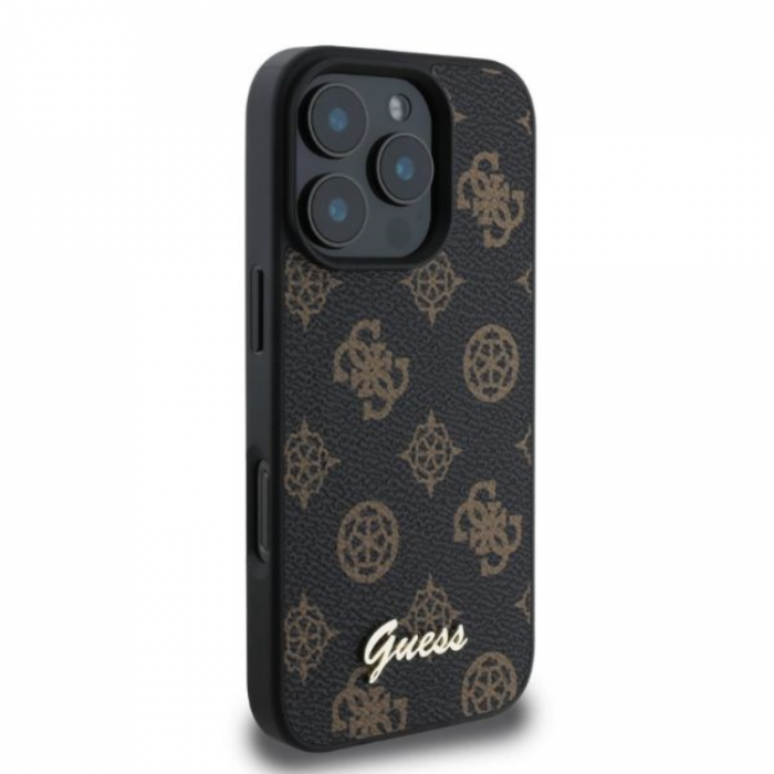 Guess - Guess iPhone 16 Pro Max Mobilskal Magsafe Peony Script - Svart