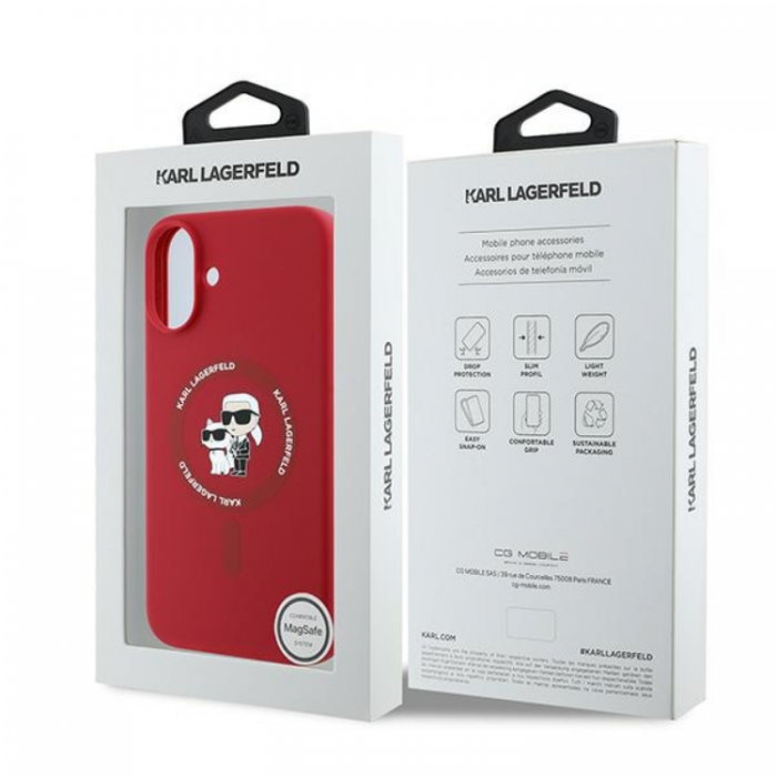 KARL LAGERFELD - KARL LAGERFELD iPhone 16 Plus Mobilskal Magsafe Silikon Heads Ring