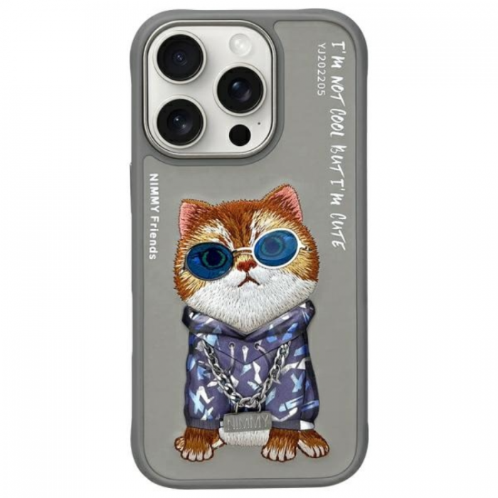 NIMMY - Nimmy iPhone 16 Pro Mobilskal Glasses Cool Cat - Gr