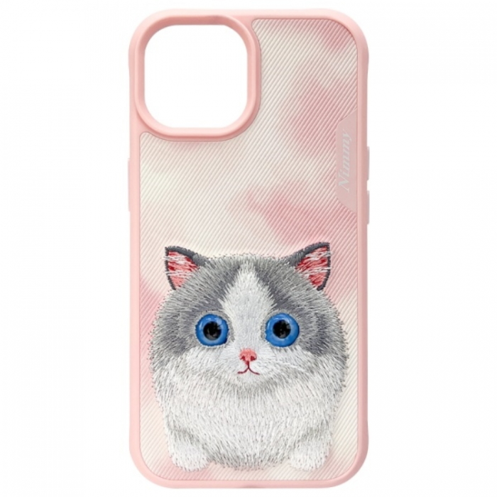 NIMMY - Nimmy iPhone 15 Mobilskal Big Eyed Pet 2.0 Cat - Rosa