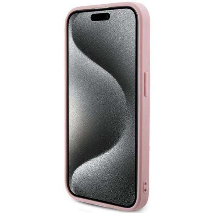 Guess - Guess iPhone 15 Pro Mobilskal Saffiano Iridescent Script - Rosa