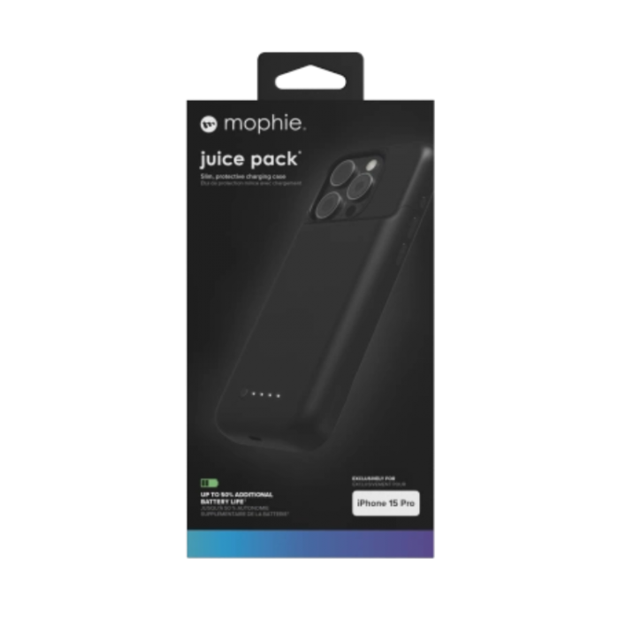 Mophie - Mophie iPhone 15 Pro Max Mobilskal Med Built-in Powerbank 3000mAh - Svart