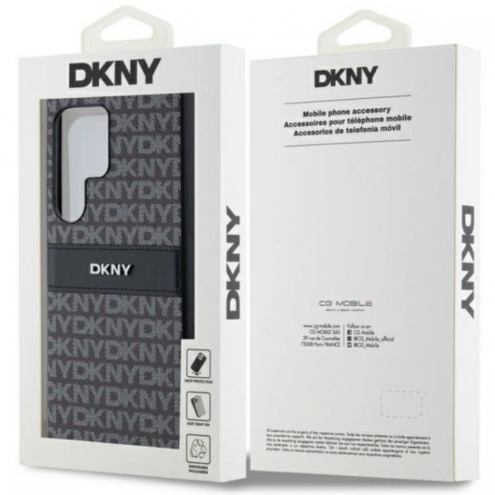 DKNY - DKNY Galaxy S24 Ultra Mobilskal Lder Mono Stripe & Metal Logo