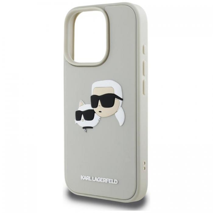 KARL LAGERFELD - Karl Lagerfeld iPhone 16 Pro Max Mobilskal 3D Rubber Double Heads - Beige