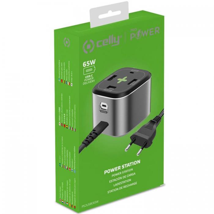 Celly - Celly Power Station 65W 3xUSB-A 2xUSB-C PD