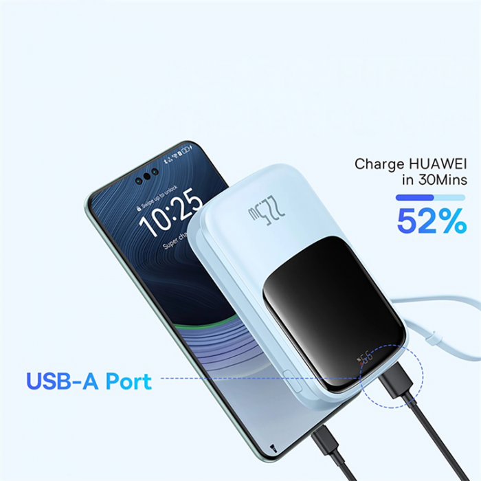 BASEUS - Baseus Powerbank 10000 mAh 22.5W USB-C Qpow Pro Plus - Bl