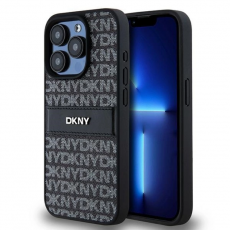 DKNY - DKNY iPhone 15 Pro Mobilskal Läder Mono Stripe & Metal Logo