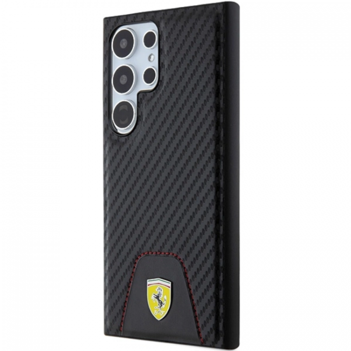 Ferrari - Ferrari Galaxy S24 Ultra Mobilskal Carbon Stitched Bottom - Svart