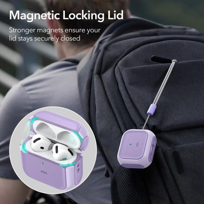 ESR - ESR Airpods 4 Skal Magsafe Orbit Halolock - Lila