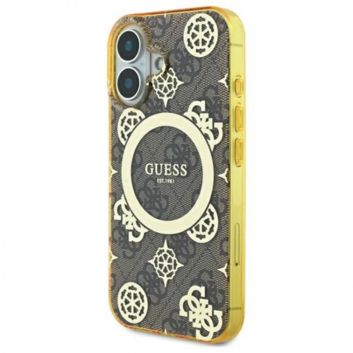 Guess - Guess iPhone 16 Mobilskal MagSafe IML Peony On 4G Background