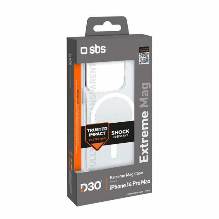 SBS - SBS iPhone 14 Pro Max Mobilskal Magsafe Extreme Active D3O - Transparent