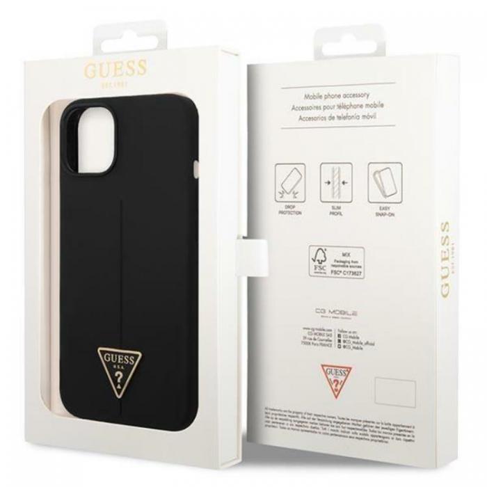 Guess - GUESS iPhone 14 Plus Skal Silicone Triangle - Svart