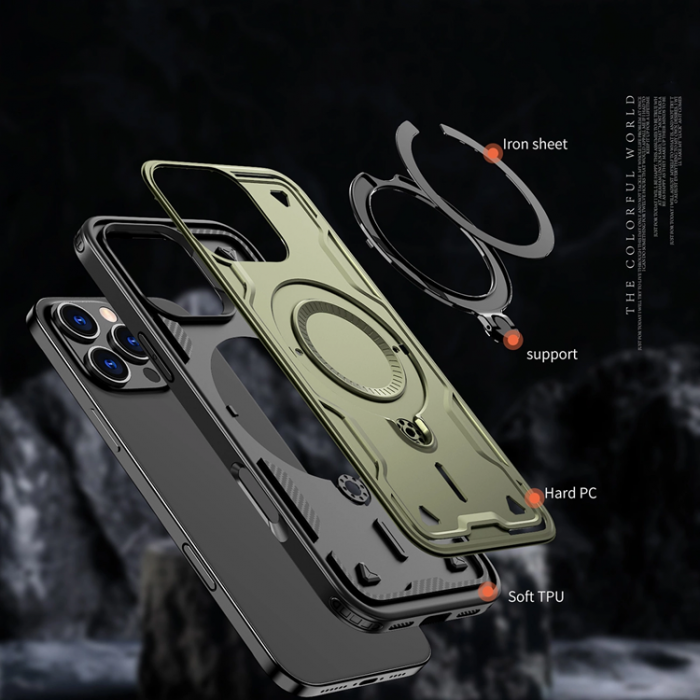 A-One Brand - iPhone 16 Pro Mobilskal MagSafe Hybrid Armor Trendy - Grn