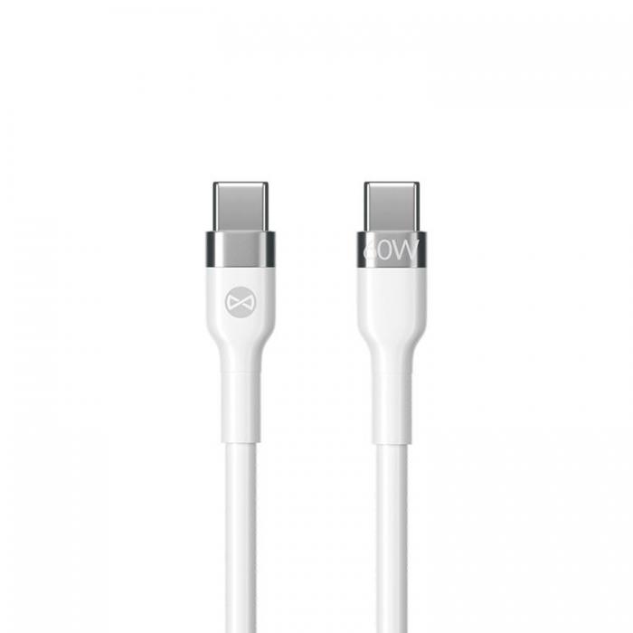 Forever - Forever Flexible USB-C till USB-C kabel 2m 60W - Vit