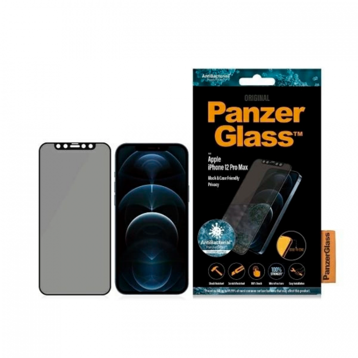 PanzerGlass - PanzerGlass iPhone 12 Pro Max Privacy Hrdat Glas Skrmskydd Microfracture