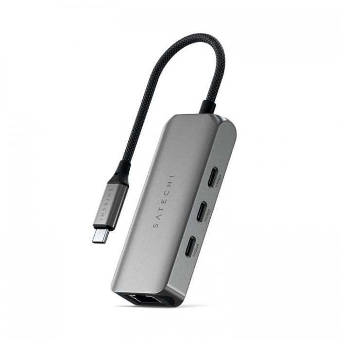 Satechi - Satechi 4-i-1 USB-C-Hubb med 25 gigabit Ethernet - Rymdgr