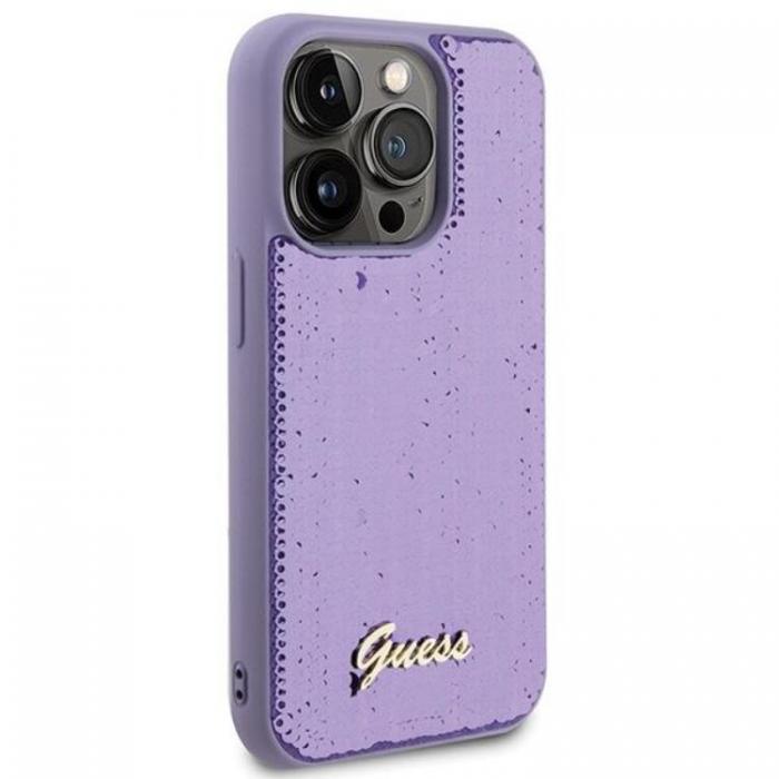 Guess - Guess iPhone 15 Pro Mobilskal Sequin Script Metal - Lila