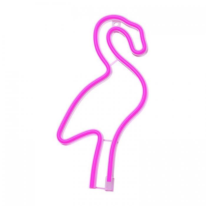 Forever Light - Forever Light LED Neon Light Flamingo Bat + USB FLNE18 - Rosa