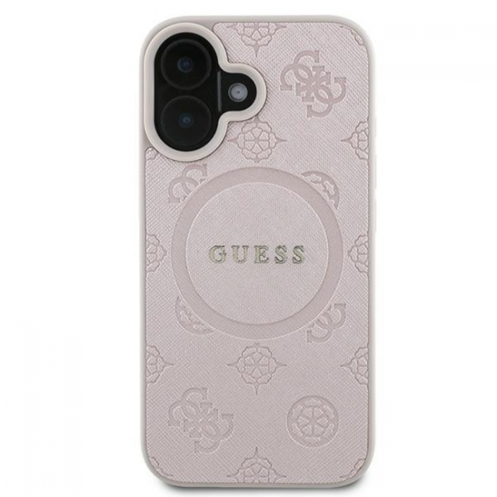 Guess - Guess iPhone 16 Mobilskal Magsafe Saffiano Peony Classic Logo