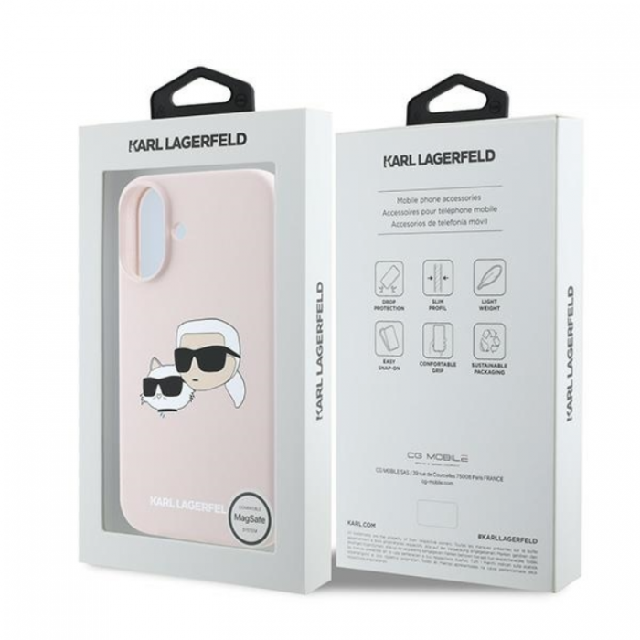 KARL LAGERFELD - KARL LAGERFELD iPhone 16 Plus Mobilskal Magsafe Silikon Double Heads Print