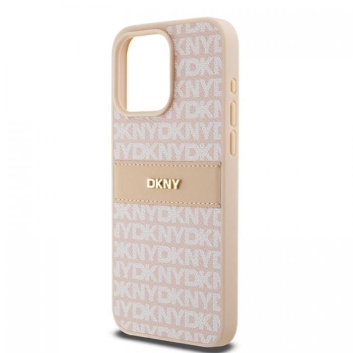 DKNY - DKNY iPhone 15 Pro Mobilskal Lder Mono Stripe & Metal Logo